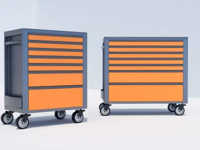 Roller Cabs - Tool cart Low-poly 3D model