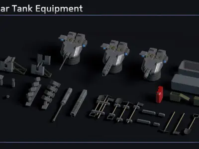Scifi Overlord Siege Tank Low-poly 3D model