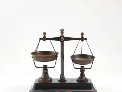 Vintage Iron Scales with Detailed Weights Model Pack Low-poly 3D model