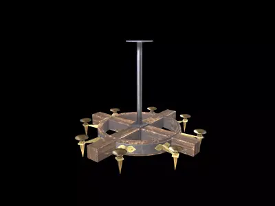 Old Chandelier Low-poly 3D model