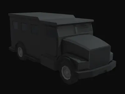 Swat Van Low Poly Low-poly 3D model