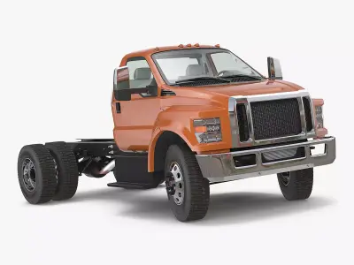 Crew Cab Chassis Truck Generic Rigged 3D model purchase