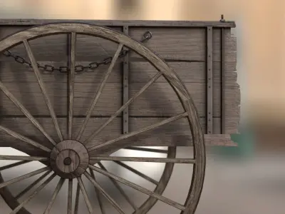 Medieval Wagon 3D model buy