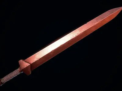 Short Copper Sword Low-poly 3D model