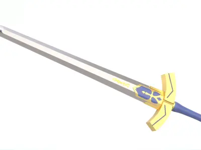 Excalibur Saber Sword Inspired by Fate Series Low-poly 3D model
