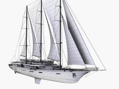 Sailboat yacht 3D model
