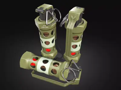 M84 Stun Grenade GameReady lowpoly asset Free low-poly 3D model