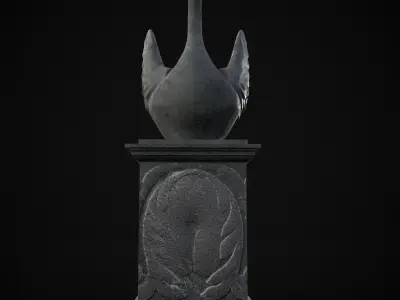 Swan Statue  Low-poly 3D model