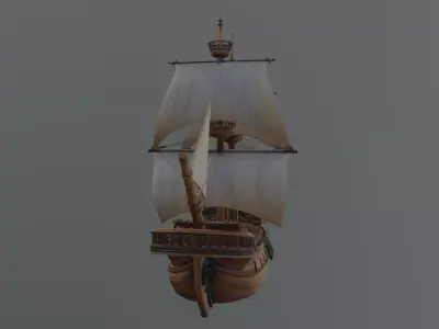 wood ship 3D model