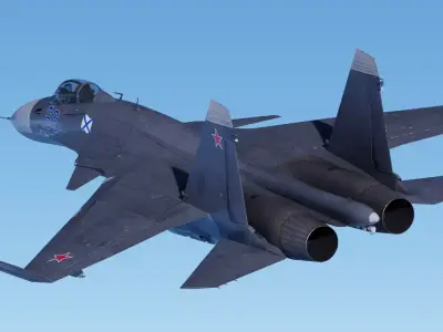 Soukhoi Su-33 Fully-Rigged Animated Game Ready Low-poly 3D model
