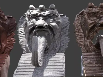 Demon Statue Gate of Hell Detailed version  3D model