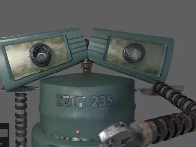 Sad Robot Low-poly 3D model