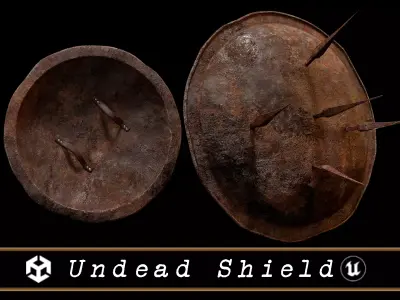 Undead Shield Low-poly 3D model