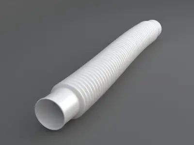 Hog Oval Corrugated Hose 01 White 3D model