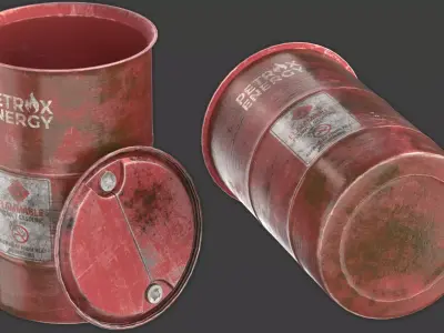 Industrial Oil Barrel 3D model