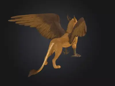 Fantasy Mythical Griffin Bird 3D model Low-poly 3D model