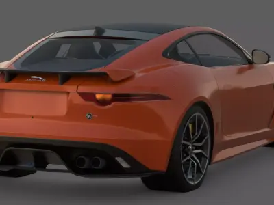 2016 Jaguar F-Type SVR Coupe 3D Model  British Super GT Low-poly 3D model