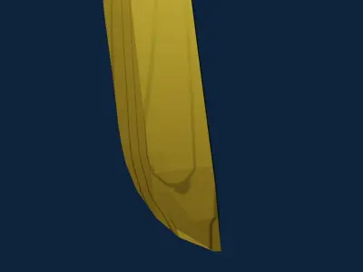 Training wooden sword katana low-poly Low-poly 3D model