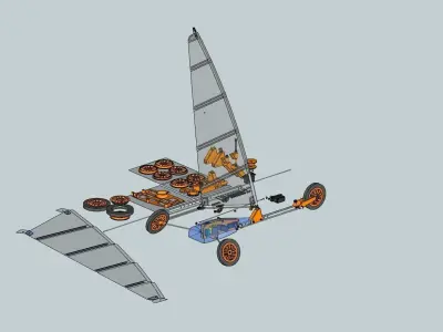3D printed RC land sailing 3D print model