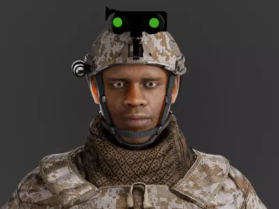 Jabari UN Soldier Rigged  Low-poly 3D model