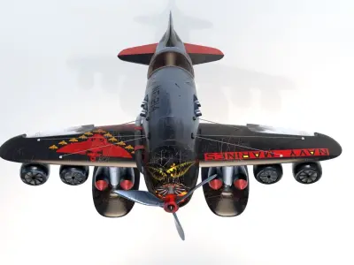 The OCEAN EYE vintage Surveillance aircraft Low-poly 3D model