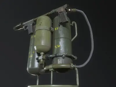 M2 Flamethrower WW2 USA Low-poly 3D model