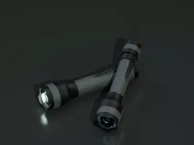 Realistic Flashlight Low-poly 3D model