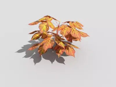 Plant with orange leaves Low-poly 3D model
