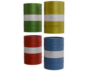 Metal Barrel V1 Low-poly 3D model
