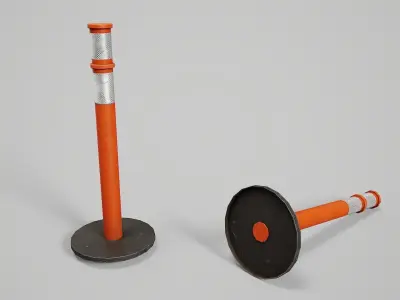 Traffic Cones  Low-poly 3D model