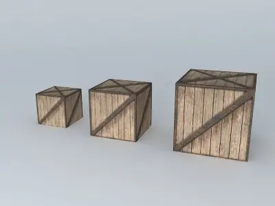 wood boxes Free 3D model