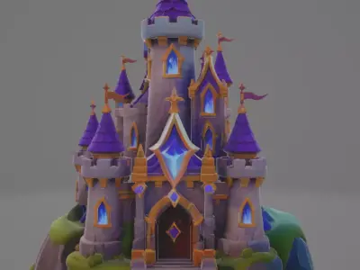 Mystical castle 5 Low-poly 3D model