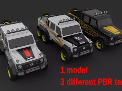 Jeep 6x6 Low-poly 3D model by 3DGamesAssests