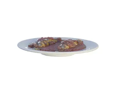 3D Food Fish Balado With Rig 3D model
