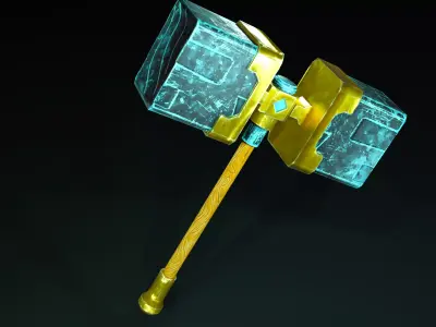 Battle Hammer Low-poly 3D model buy