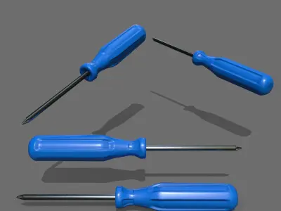 screwdriver Low-poly 3D model 25
