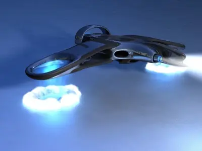 Carrier futuristic jet flying in air Free 3D model