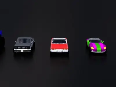 Low poly cars pack Low-poly 3D model