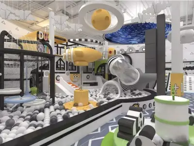 Childrens amusement park Low-poly 3D model