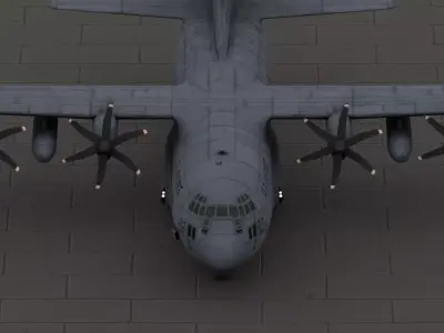 Lockheed C-130J with interior Fully-Rigged and Animated  Low-poly 3D model