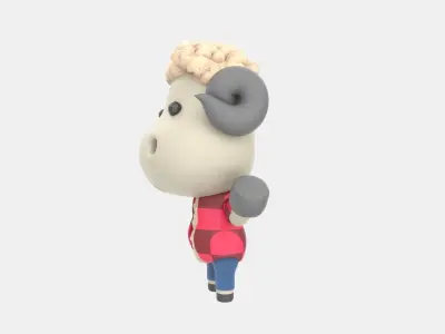 Cute Sheep 3D Illustration 3D model 4