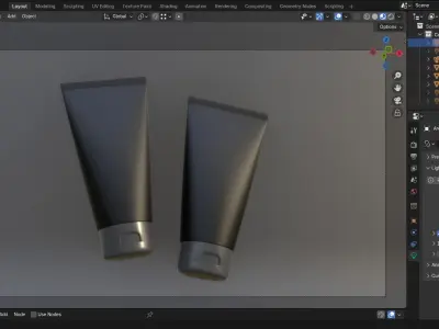 Plastic Tube Packaging 3D Model for Cosmetic Industrial Products 3D model