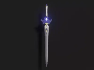 Low-Poly Genshin Impact COOL STEEL SWORD Low-poly 3D model