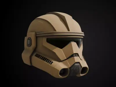 Stylized Desert Rebel Warrior Helmet - Ash Dune Fighter 3D print model