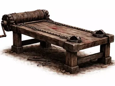 Medieval Torture Rack - PBR Low Poly Game Ready Low-poly 3D model