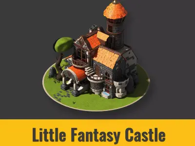 Little Fantasy Castle Low-poly 3D model