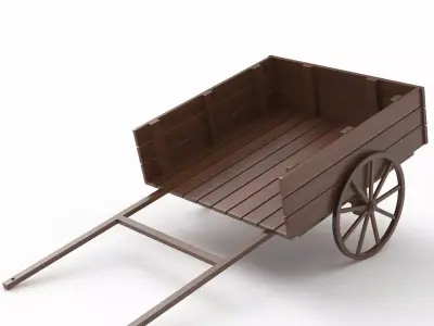 Dark Wood Old Cart 3D model