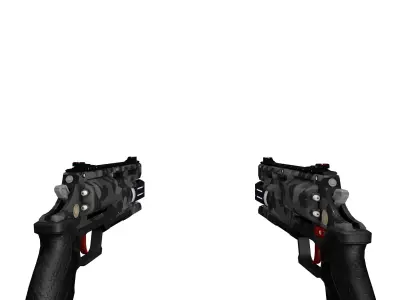 Sci-Fi  Plasma Revolver Handgun Camo Low-poly 3D model