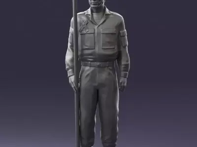 000114 Soviet Tank Crewman with Goggles 0116 3D model