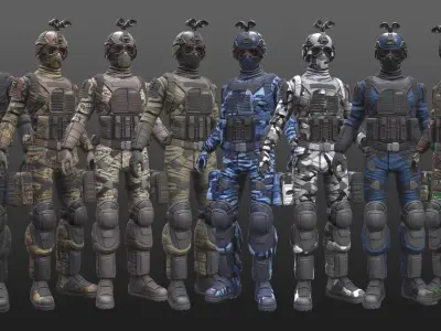 ARMY SUIT Low-poly 3D model